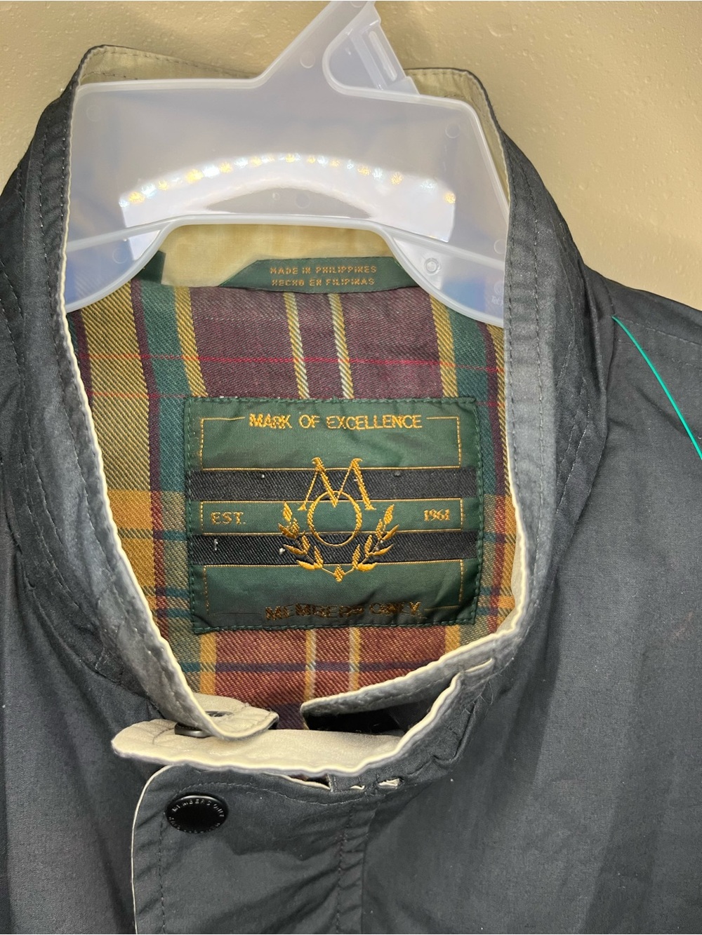 Members Only Navy Lightweight Performance Jacket with White Trim - Picture 2 of 4